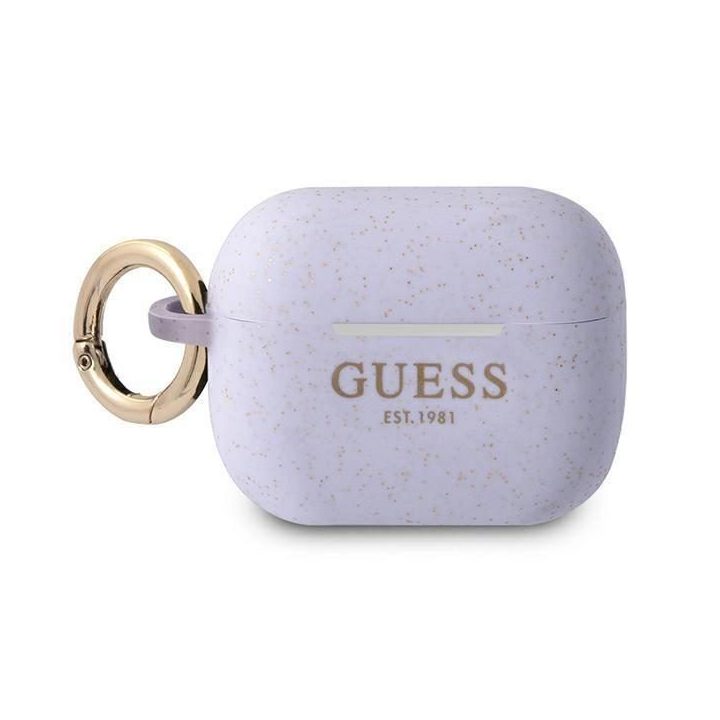 Guess GUAPSGGEU AirPods Pro dangtelis violetinės/violetinės spalvos silikoninis blizgutis