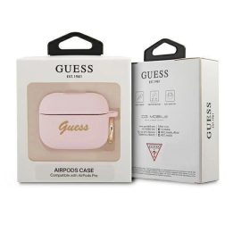 Guess GUAPSSSI AirPods Pro dangtelis rožinė/rožinė Silikonas Vintage Script