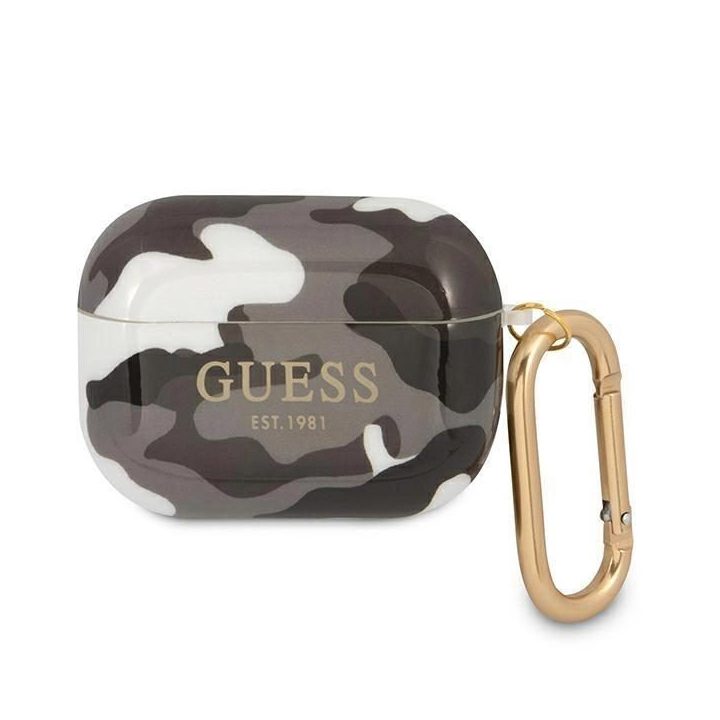 Guess GUAPUCAMG AirPods Pro dangtelis juodas/juodas Camo kolekcija