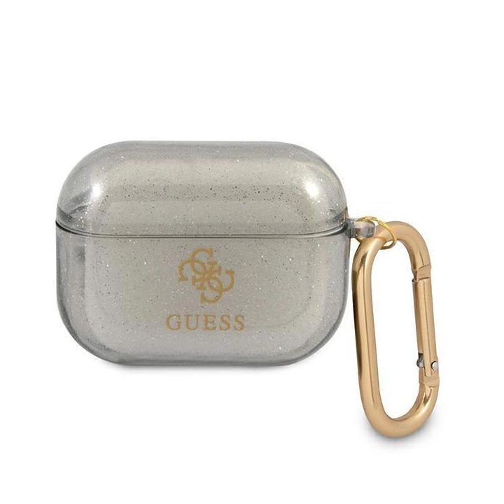 Guess GUAPUCG4GK AirPods Pro dangtelis juodas/juodas Glitter Collection