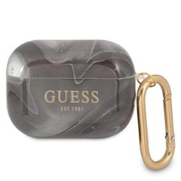 Guess GUAPUNMK AirPods Pro dangtelis juodas/juodas Marmuro kolekcija