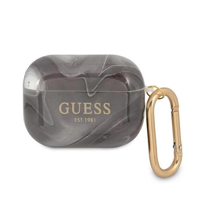 Guess GUAPUNMK AirPods Pro dangtelis juodas/juodas Marmuro kolekcija