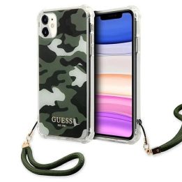 Guess GUHCN61KSARKA iPhone 11 6.1 / Xr žalias / chaki spalvos deklas Camo Collection