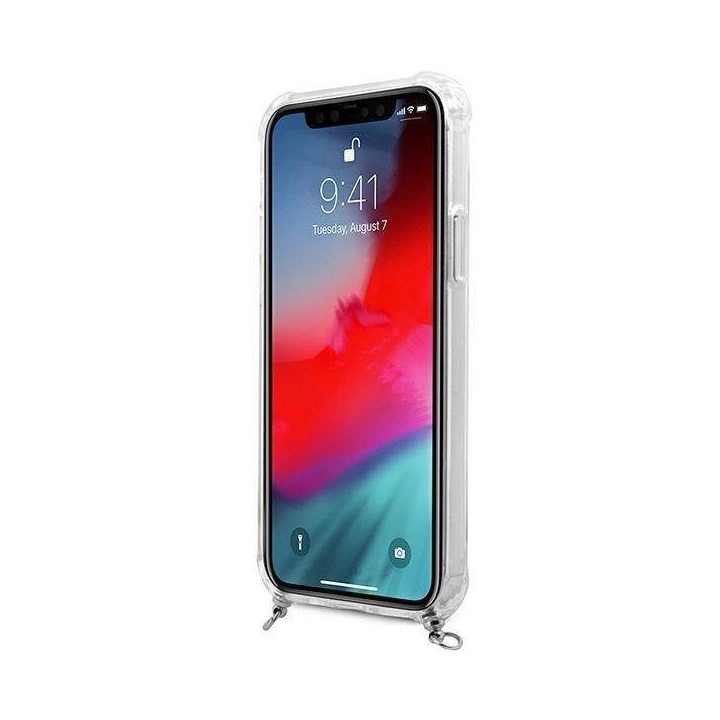 Guess GUHCP12LKC4GSSI iPhone 12 Pro Max 6.7 Skaidrus deklas 4G Sidabrinė grandinėlė
