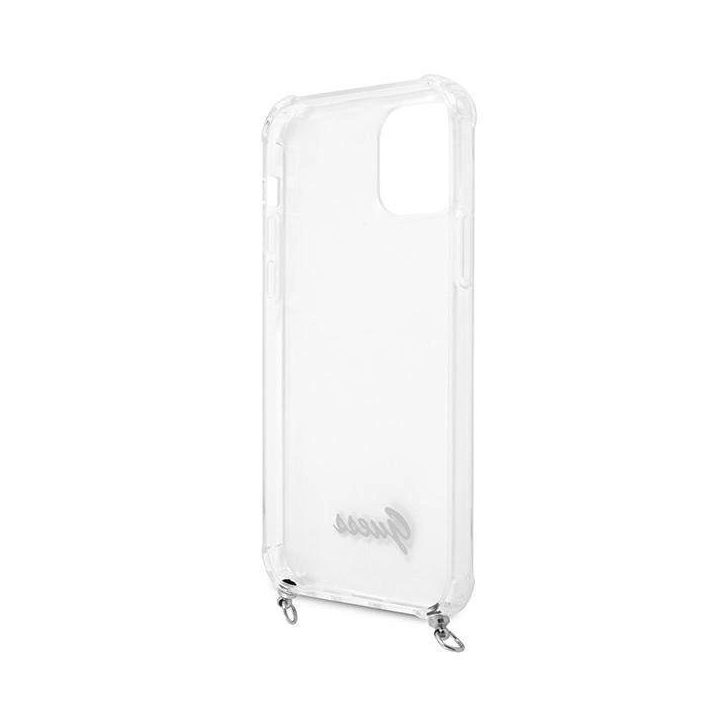 Guess GUHCP12LKC4GSSI iPhone 12 Pro Max 6.7 Skaidrus deklas 4G Sidabrinė grandinėlė