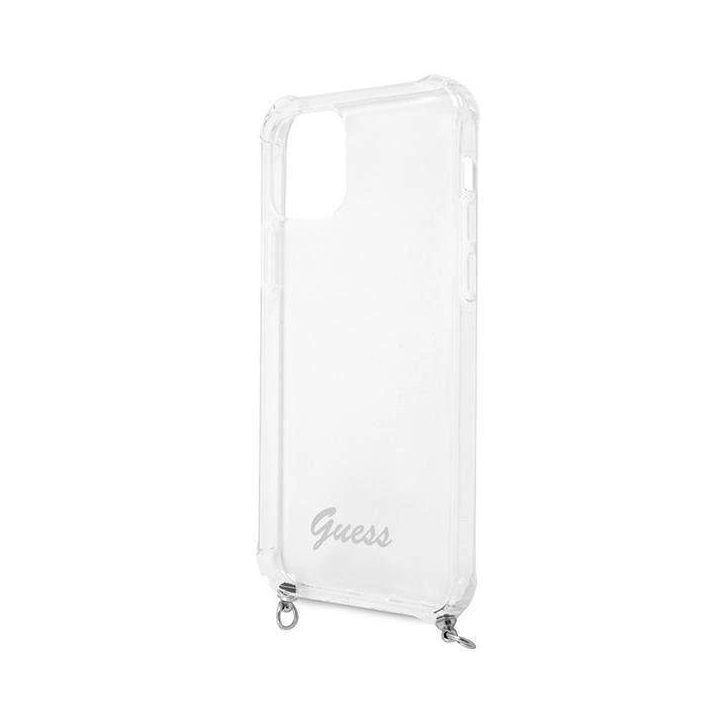 Guess GUHCP12LKC4GSSI iPhone 12 Pro Max 6.7 Skaidrus deklas 4G Sidabrinė grandinėlė