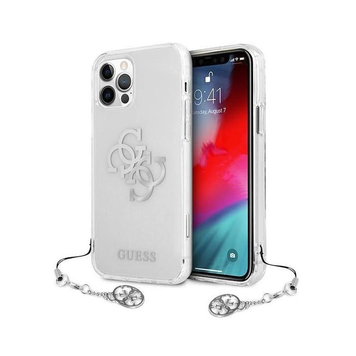 Guess GUHCP12LKS4GSI iPhone 12 Pro Max 6.7 permatomas deklas 4G Silver Charms Collection