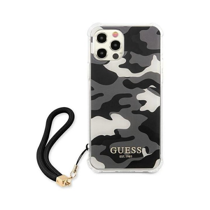Guess GUHCP12LKSARBK iPhone 12 Pro Max 6.7 juodos/juodos spalvos deklas Camo Collection