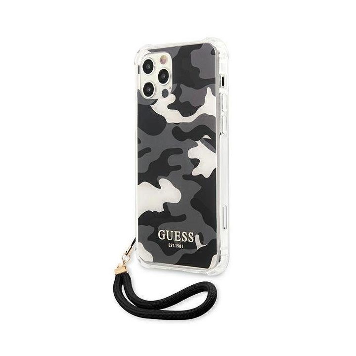 Guess GUHCP12LKSARBK iPhone 12 Pro Max 6.7 juodos/juodos spalvos deklas Camo Collection