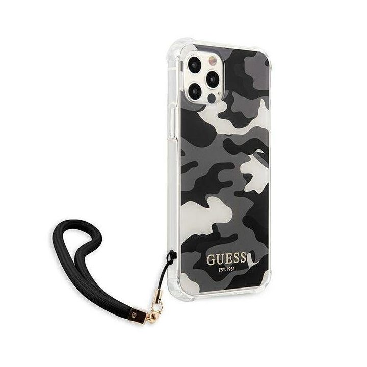 Guess GUHCP12LKSARBK iPhone 12 Pro Max 6.7 juodos/juodos spalvos deklas Camo Collection