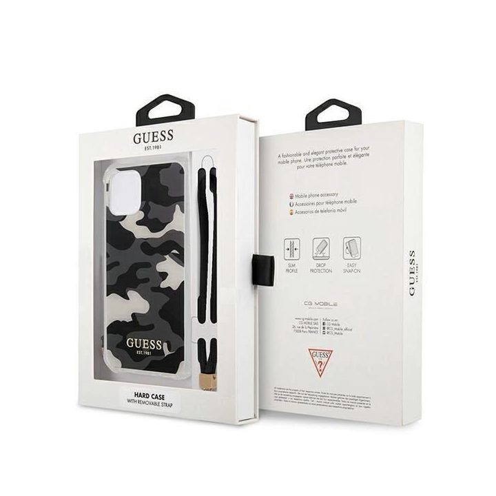 Guess GUHCP12LKSARBK iPhone 12 Pro Max 6.7 juodos/juodos spalvos deklas Camo Collection