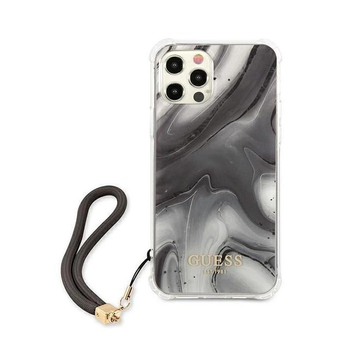 Guess GUHCP12LKSMAGR iPhone 12 Pro Max 6.7 pilkos/pilkos spalvos deklas Marble Collection