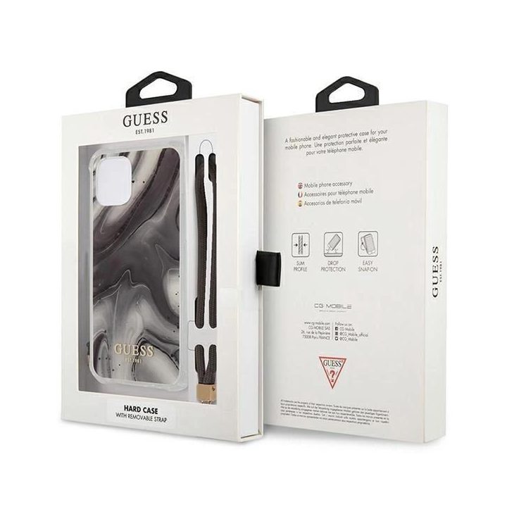 Guess GUHCP12LKSMAGR iPhone 12 Pro Max 6.7 pilkos/pilkos spalvos deklas Marble Collection