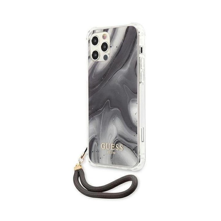 Guess GUHCP12LKSMAGR iPhone 12 Pro Max 6.7 pilkos/pilkos spalvos deklas Marble Collection