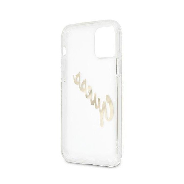 Guess GUHCP12LKTRSVGO iPhone 12 Pro Max 6.7 permatomas deklas Vintage Script Gold