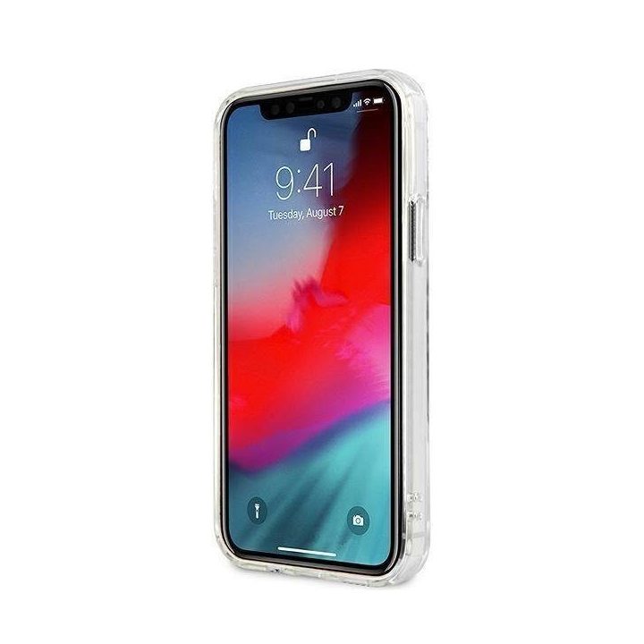 Guess GUHCP12LKTRSVSI iPhone 12 Pro Max 6.7 permatomas deklas Vintage Script Silver