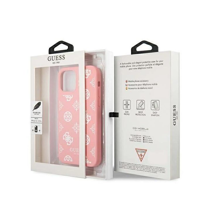 Guess GUHCP12LLSPEWPI iPhone 12 Pro Max 6.7 rožinės/rožinės spalvos deklas Peony Collection