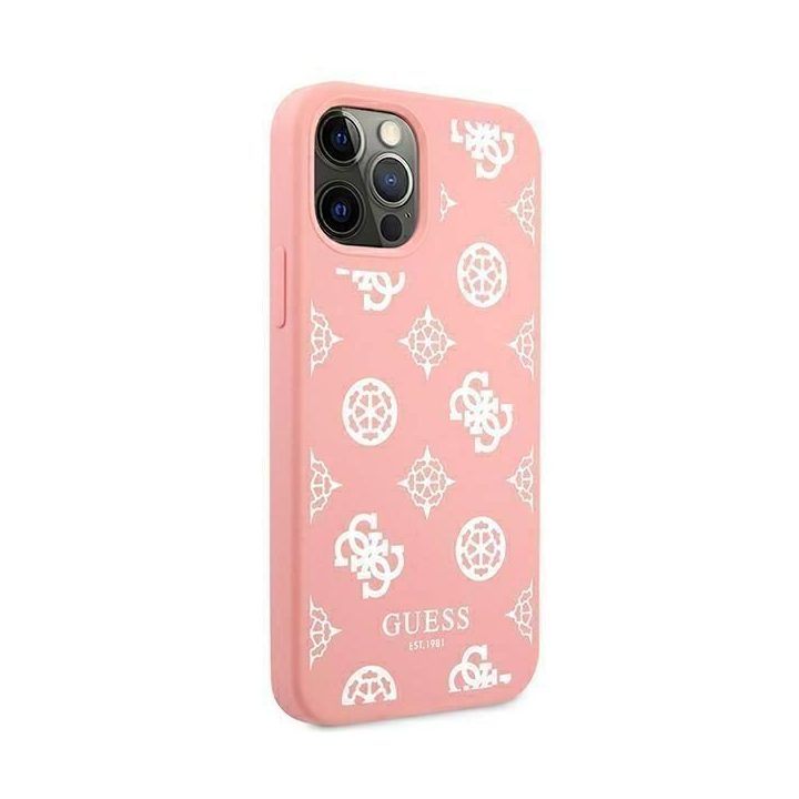 Guess GUHCP12LLSPEWPI iPhone 12 Pro Max 6.7 rožinės/rožinės spalvos deklas Peony Collection