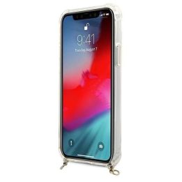 Guess GUHCP12MKC4GSGO iPhone 12/12 Pro 6.1 Skaidrus deklas 4G Auksinė grandinėlė