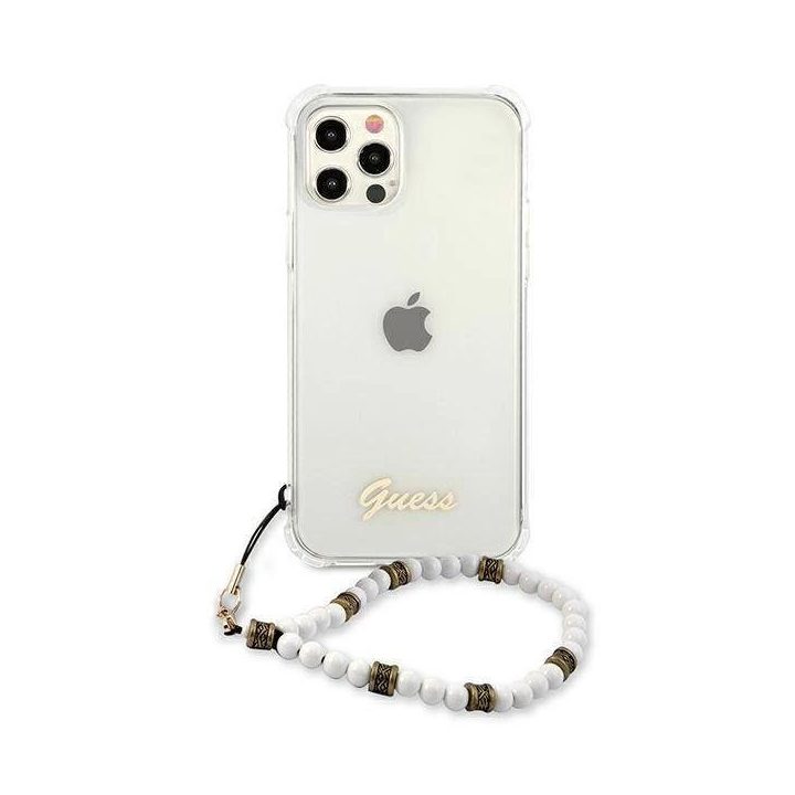 Guess GUHCP12MKPSWH iPhone 12/12 Pro 6.1 permatomas deklas White Pearl