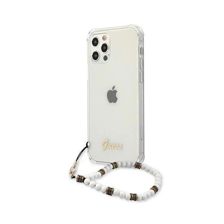 Guess GUHCP12MKPSWH iPhone 12/12 Pro 6.1 permatomas deklas White Pearl