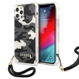 Guess GUHCP12MKSARBK iPhone 12/12 Pro 6.1 juodos/juodos spalvos deklas Camo Collection