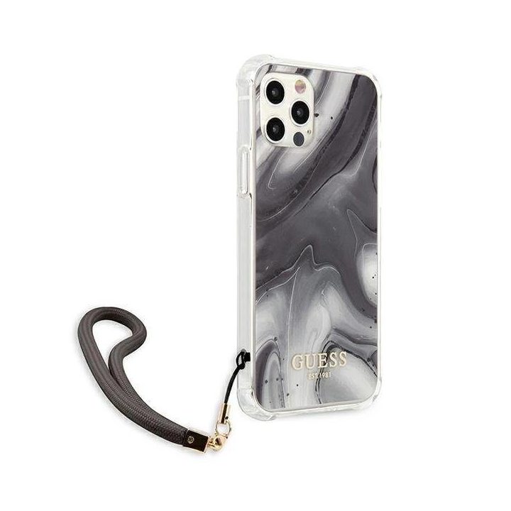 Guess pilkas marmurinis dėklas iPhone 12/12 Pro (6.1 )