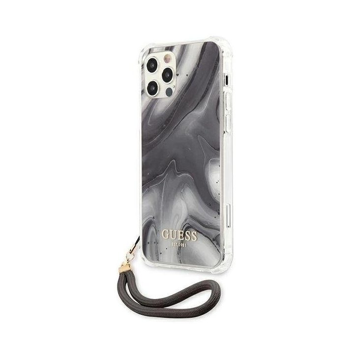 Guess pilkas marmurinis dėklas iPhone 12/12 Pro (6.1 )