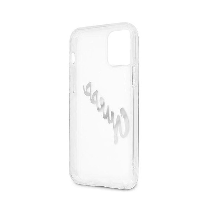 Guess GUHCP12MKTRSVSI iPhone 12/12 Pro 6.1 permatomas deklas Vintage Script Silver