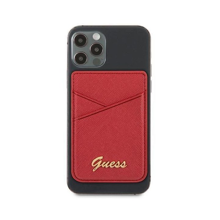 Guess Piniginė Kortelės lizdas GUWMSSASLRE MagSafe Saffiano raudona/raudona