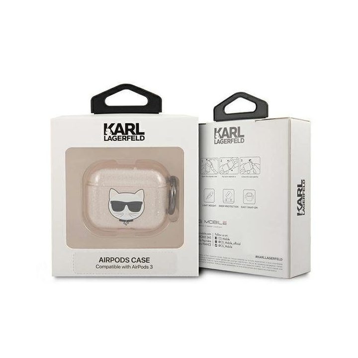 Karl Lagerfeld KLA3UCHGD AirPods 3 dangtelis Glitter Choupette
