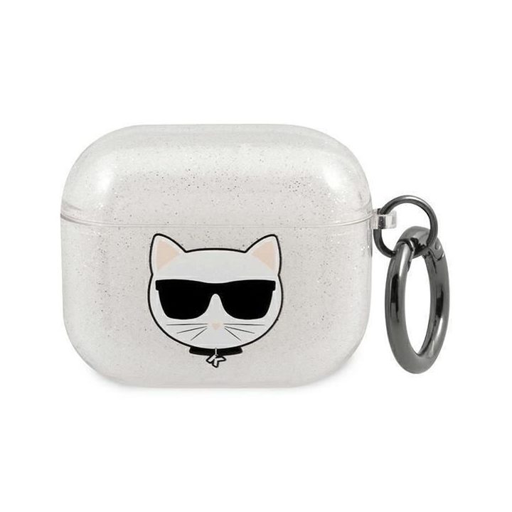 Karl Lagerfeld KLA3UCHGS AirPods 3 dangtelis sidabrinis/sidabrinis Glitter Choupette