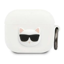 Karl Lagerfeld KLACA3SILCHWH AirPods 3 dangtelis baltas/baltas Silikono chalatas