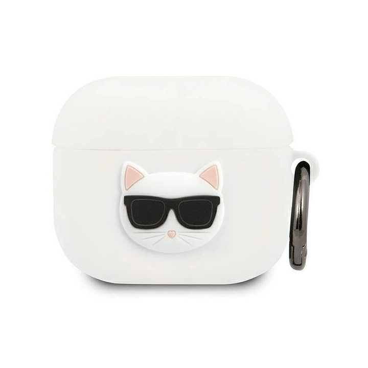 Karl Lagerfeld KLACA3SILCHWH AirPods 3 dangtelis baltas/baltas Silikono chalatas