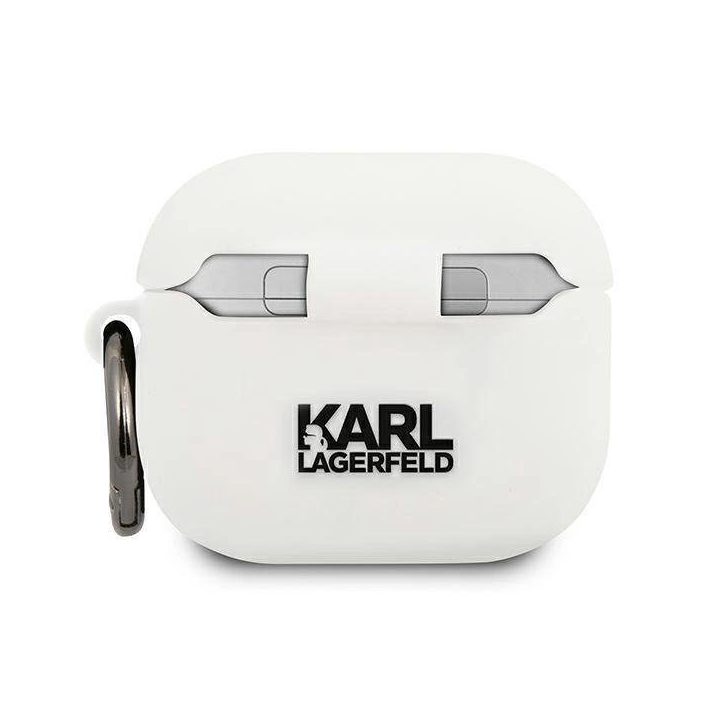 Karl Lagerfeld KLACA3SILCHWH AirPods 3 dangtelis baltas/baltas Silikono chalatas
