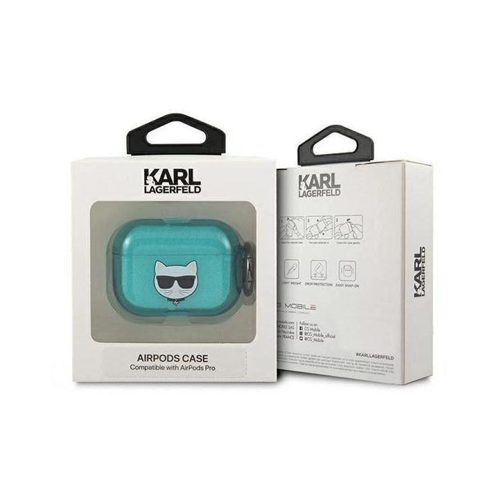 Karl Lagerfeld KLAPUCHFL AirPods Pro dangtelis mėlynas/mėlynas Choupette