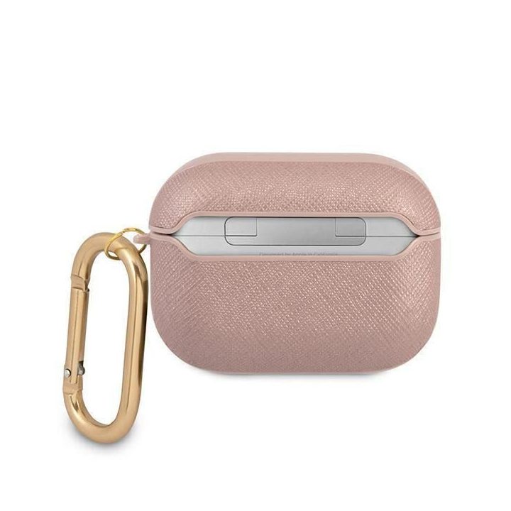 Guess GUAPSASMP AirPods Pro dangtelis rožinis/rožinis Saffiano Script Metal Collection