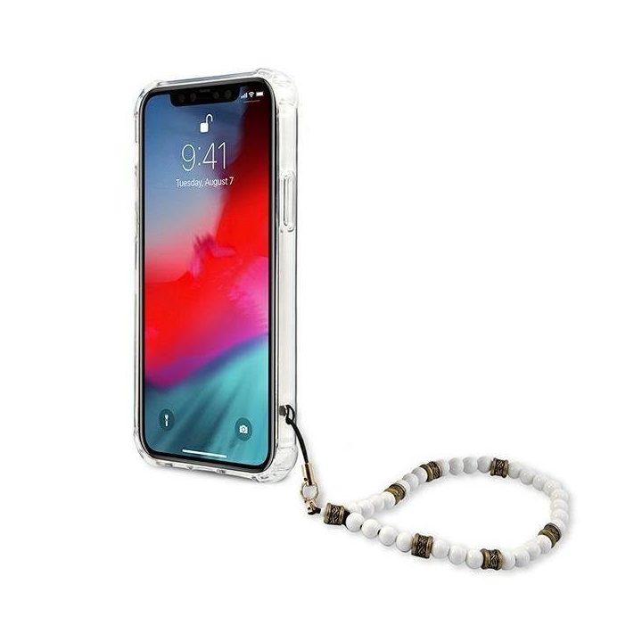 Guess GUHCP12LKPSWH iPhone 12 Pro Max 6.7 permatomas deklas White Pearl