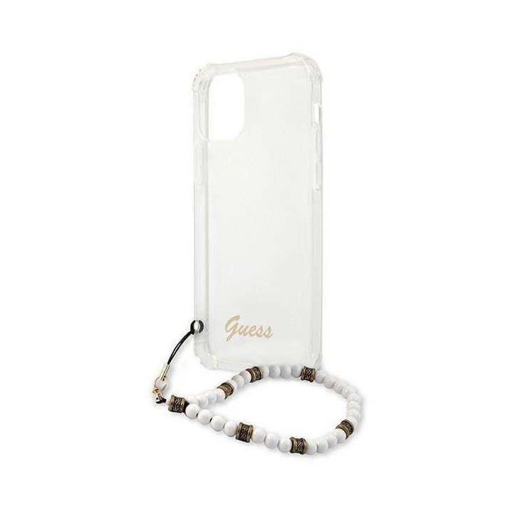 Guess GUHCP12LKPSWH iPhone 12 Pro Max 6.7 permatomas deklas White Pearl