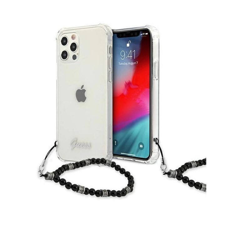 Guess GUHCP12MKPSBK iPhone 12/12 Pro 6.1 permatomas deklas Black Pearl