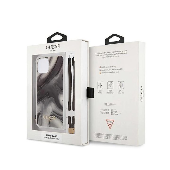 Guess GUHCP12SKSMAGR iPhone 12 mini 5.4 pilkos/pilkos spalvos deklas Marble Collection