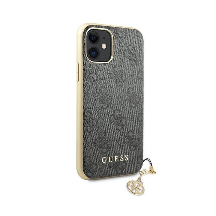 Guess GUHCN61GF4GGR iPhone 11 6.1 / Xr pilkos/ pilkos spalvos deklas 4G Charms Collection