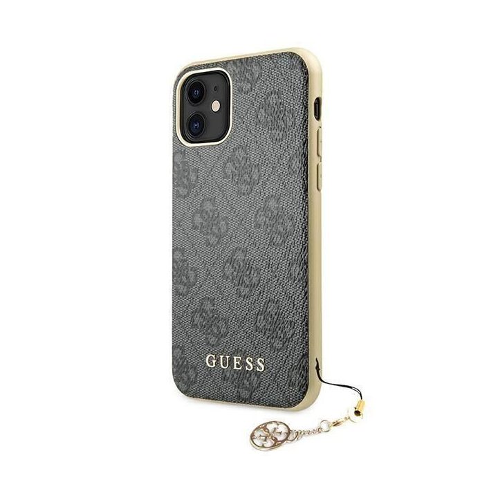 Guess GUHCN61GF4GGR iPhone 11 6.1 / Xr pilkos/ pilkos spalvos deklas 4G Charms Collection
