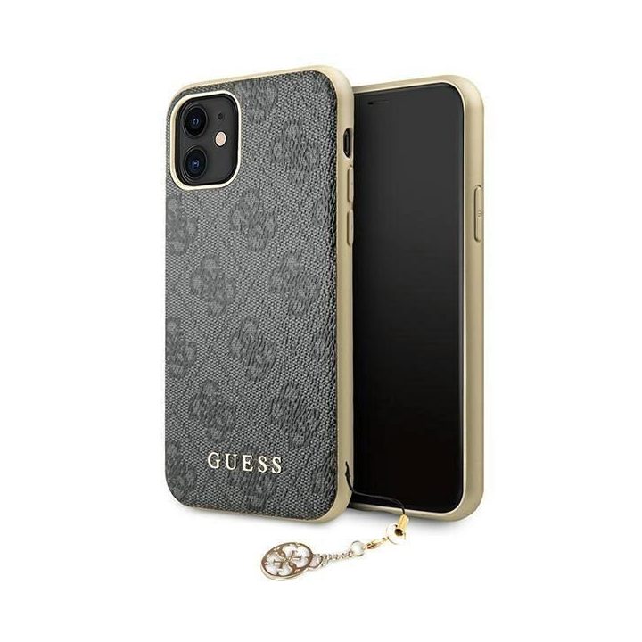 Guess GUHCN61GF4GGR iPhone 11 6.1 / Xr pilkos/ pilkos spalvos deklas 4G Charms Collection