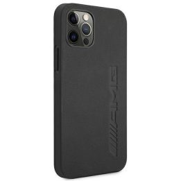 AMG AMHCP12LDOLBK iPhone 12 Pro Max 6,7 juodas/juodas deklas Odinis su karštu įspaudu