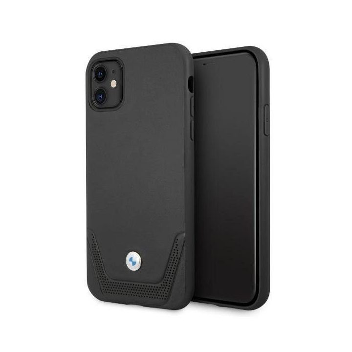 Dėklas BMW BMHCN61RSWPK iPhone 11 6,1 / Xr Juodos spalvos/juodas deklas odinis perforuotas