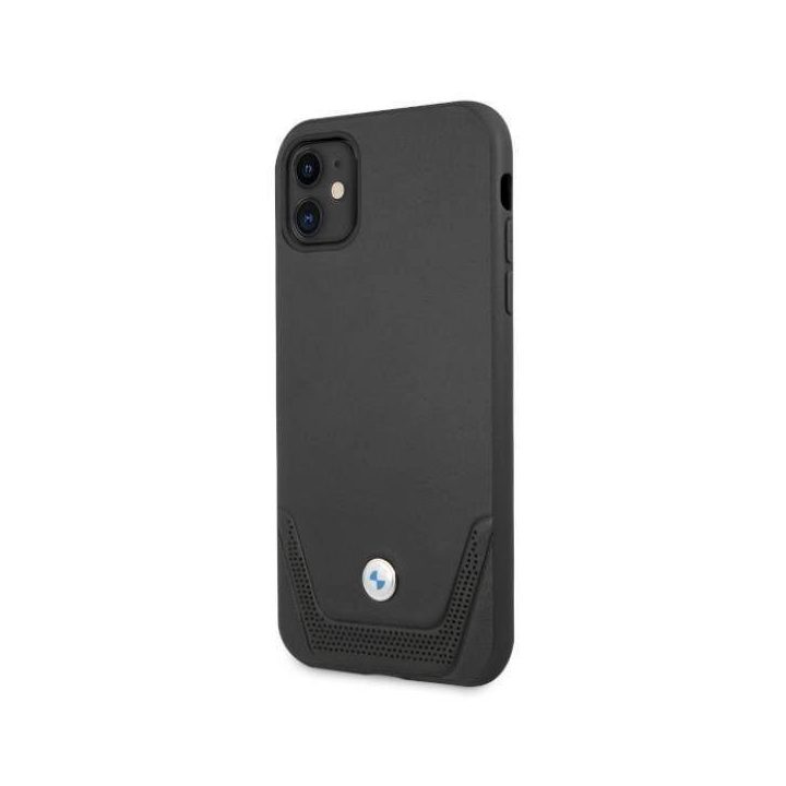 Dėklas BMW BMHCN61RSWPK iPhone 11 6,1 / Xr Juodos spalvos/juodas deklas odinis perforuotas