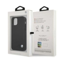 Dėklas BMW BMHCP12LRCDPK iPhone 12 Pro Max 6,7 juodas/juodas deklas Odinis su įspaudais