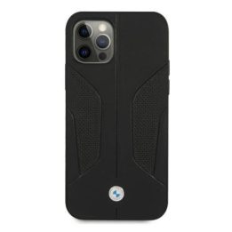 Dėklas BMW BMHCP12LRSCSK iPhone 12 Pro Max 6,7 Juodos spalvos/juodas deklas Odinis perforuotas šonas