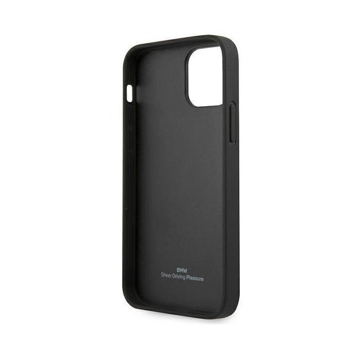 Dėklas BMW BMHCP12LRSPPK iPhone 12 Pro Max 6,7 juodas/juodas deklas Odinis Curve Perforate
